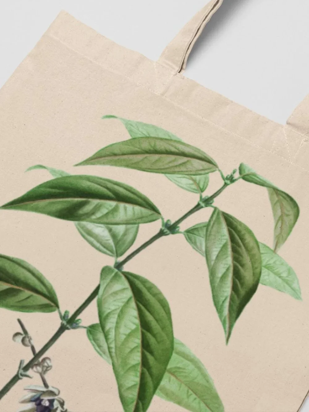 Wintersweet Vintage Floral Print Graphic Canvas Tote Bag